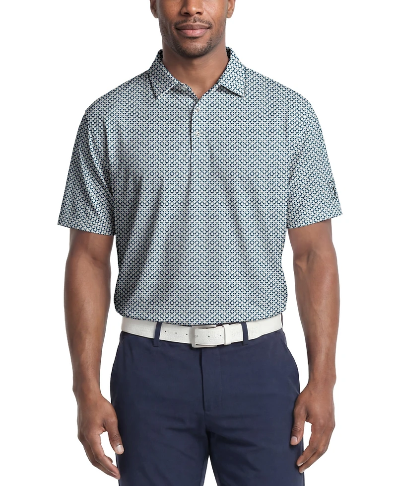 Pga Tour Men's Classic Geometric Print Regular-Fit Polo Shirt