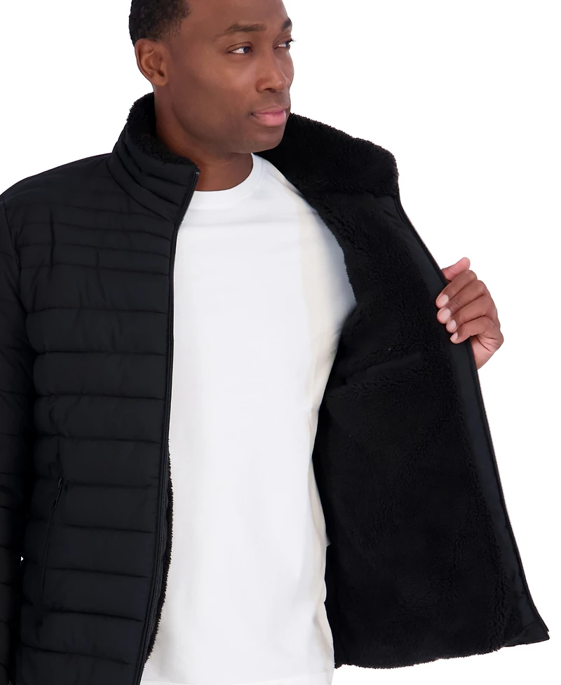 Calvin Klein Men's Stand Collar Sherpa Mid Puffer Jacket