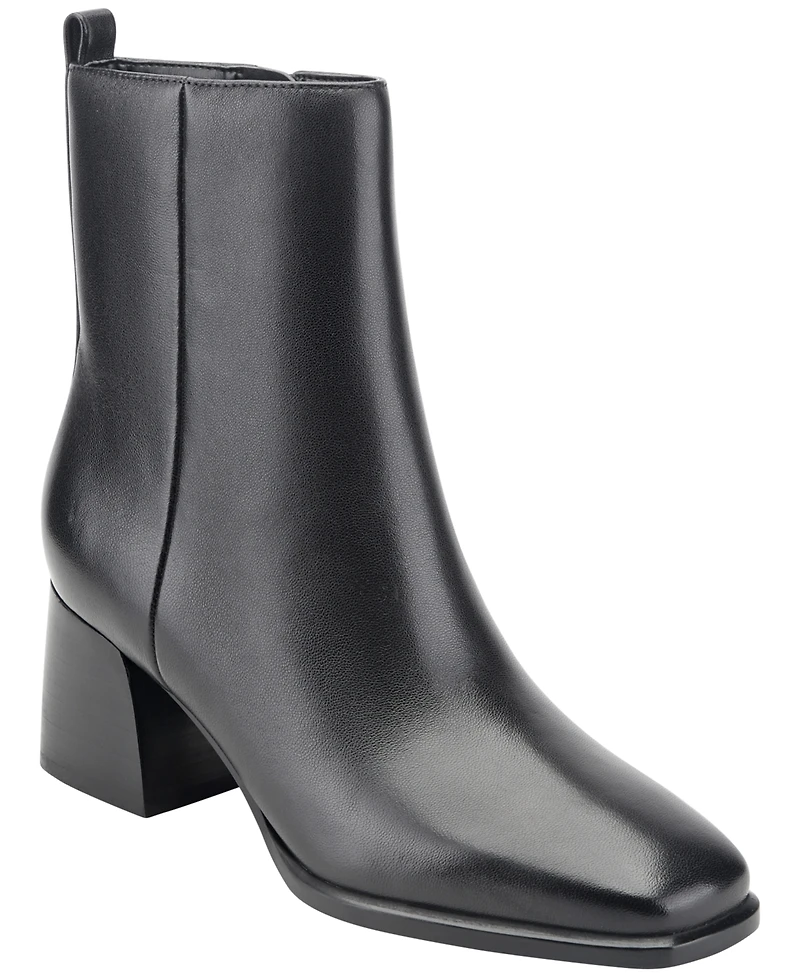 Marc Fisher Ltd Women's Milley Leather Block Heel Dress Booties
