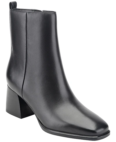 Marc Fisher Ltd Women's Milley Leather Block Heel Dress Booties