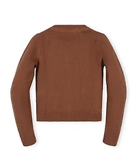 Hope & Henry Little and Big Girls' (Xxs-l) Organic Rosette Pocket Cardigan Sweater