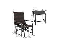 Boyel Living Patio Gliding Set with Tempered Glass Coffee Table All Weather