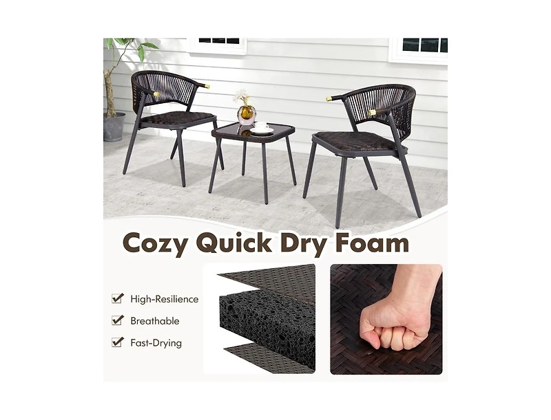 Boyel Living Patio Rattan Furniture Set for Backyard Poolside