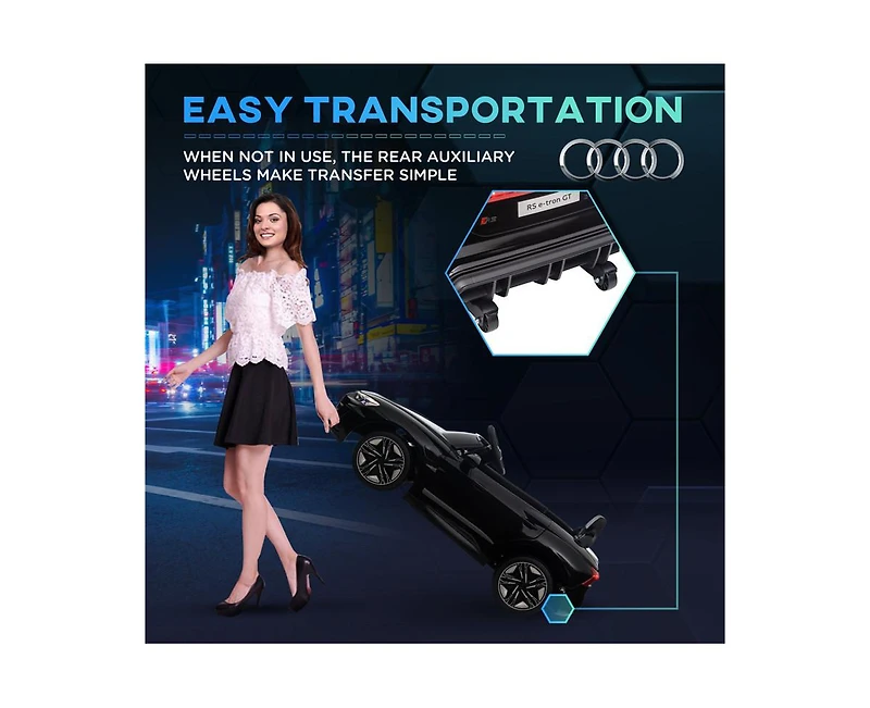 Yobtop Audi Rs E-tron Gt 12V Licensed Remote-Control Electric Ride-On Car, 55 lb. Capacity, Ages 3+