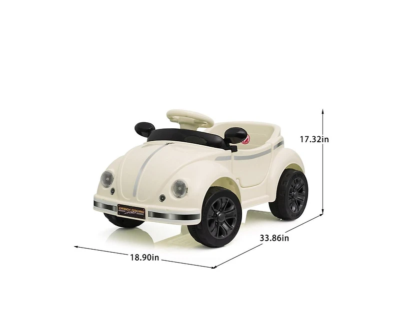 Yobtop 12V Kids Ride On Car - 2.4G Remote Control, Adjustable Speed, Multifunctional Steering Wheel, Usb Bluetooth Music, For 2-4