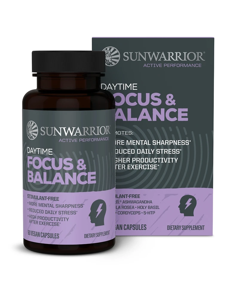 Sunwarrior Active Focus and Balance Capsules, 60 Capsules