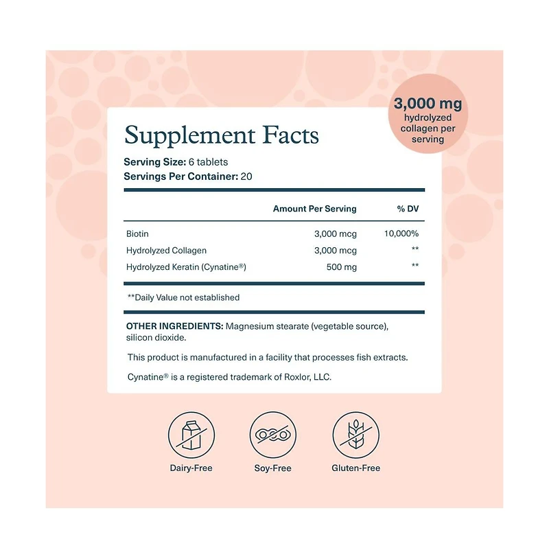 Youtheory Hair Collagen Plus 120 Tablets
