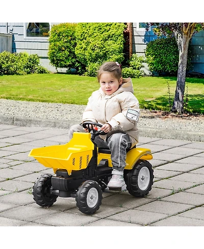 Sevorley Ride-On Excavator Tractor with Manual Bucket, Pedal Drive, 77 lbs. Capacity, Ages 3-6