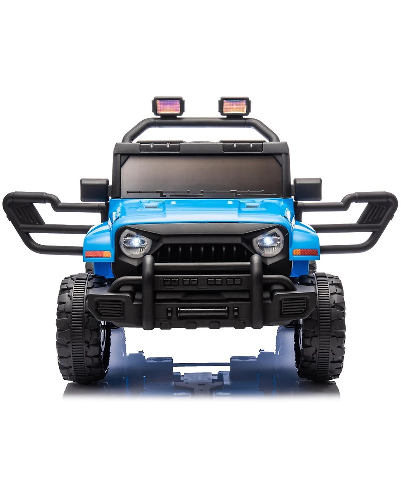 Yobtop 12V Kids Ride on Electric Car, Parent Remote Control, Dual Motor Drive, Music/Bluetooth/MP3/Usb, Led Headlights for Aged 2-4
