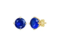 Rachel Glauber Dainty 14K Gold Plated 7MM Cubic Zirconia Stud Earrings