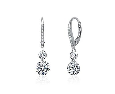 Rachel Glauber Brilliant Gold Plated Cz Statement Drop Earrings