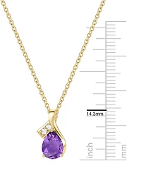 Amethyst (1 ct. t.w.) & Diamond Accent (0.04 ct. t.w.) Pendant Necklace in 14k Yellow Gold, Macy's Exclusive
