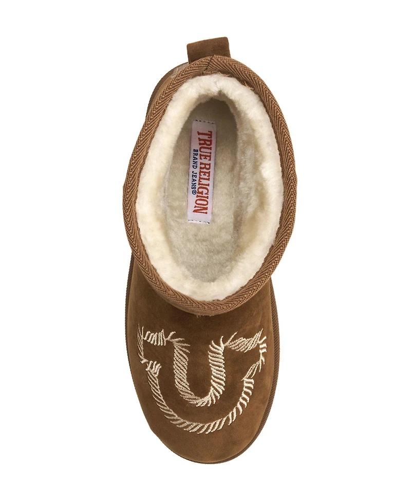 True Religion Women's Dua Faux Suede Horseshoe Logo Boot