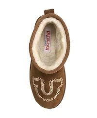 True Religion Women's Dua Faux Suede Horseshoe Logo Boot