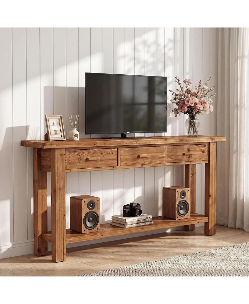 Tribesigns Extra Long Console Table with Storage, Narrow Wooden Sofa Table
