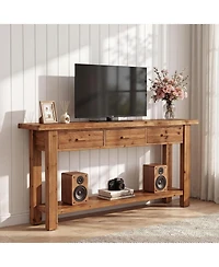 Tribesigns Extra Long Console Table with Storage, Narrow Wooden Sofa Table