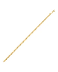 Italian Silver Solid Cuban Chain Bracelet in 18k Gold-Plated Sterling Silver