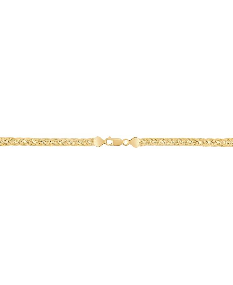 Italian Silver Solid Figaro Chain Necklace in 18k Gold-Plated Sterling Silver