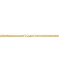 Italian Silver Solid Figaro Chain Necklace in 18k Gold-Plated Sterling Silver