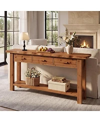 Tribesigns Extra Long Console Table with Storage, Narrow Wooden Sofa Table