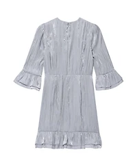 Mint Velvet Women's Metallic Ruffle 3/4-Sleeve Mini Dress