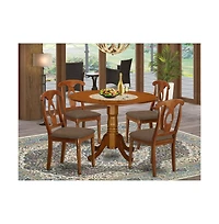 East West Furniture DLNA5-sbr-c 5 Pc Kitchen nook Dining set-Small Table plus 4 Dining Chairs