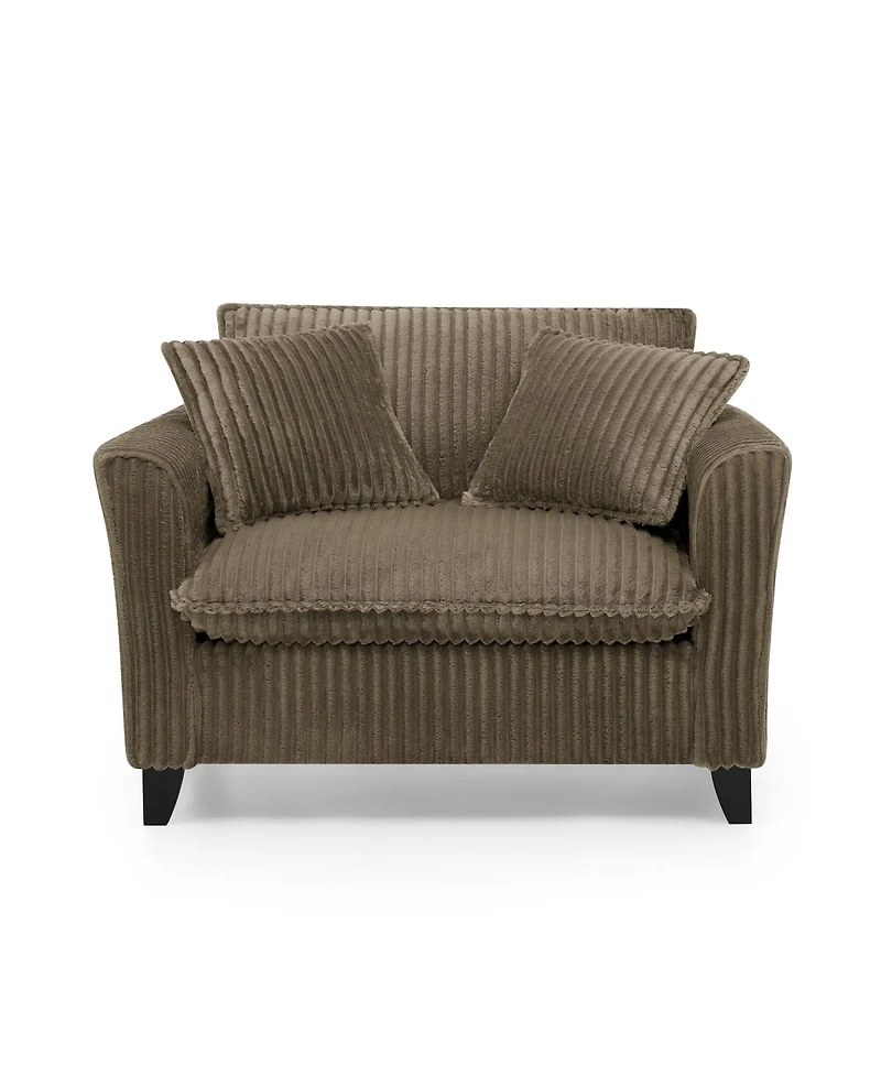 Streamdale Furniture Comfortable Brown Lazy Sofa Chair with Armrests and Cushion