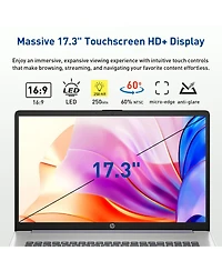 Hp 17.3 Inch Touchscreen Laptop, Intel N100, Intel Uhd Graphics, 16GB Ram, 128GB eMMC + 1TB Ssd, Wi Fi 6, Windows 11 Home, Purple