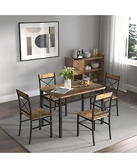 Flynama 5-Piece Dining Set, I-Shape Frame and 4 Reclining Chairs