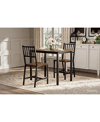 Flynama 3-Piece Industrial Dining Set, Table and 2 Chairs