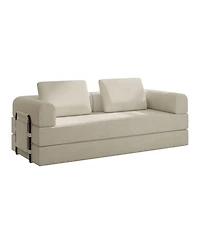 Boyel Living Convertible Sleeper Sofa Bed with Cylindrical Pillow - Corduroy Folding Mattress Couch