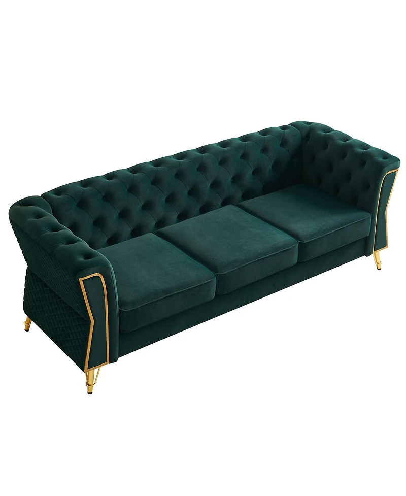 Streamdale Furniture Modern Tufted Velvet Sofa 87.4 inch for Living Room