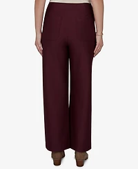 Ruby Rd. Petite Solid Pique Wide Leg Pull-On Pants