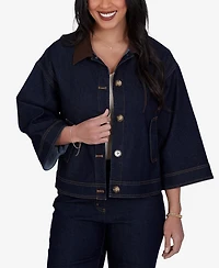 Ruby Rd. Petite Stretch Denim 3/4-Sleeve Jacket