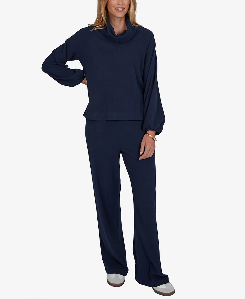 Ruby Rd. Petite Cowl Neck Ribbed Top