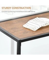 Flynama 3-Piece Multifunctional Industrial Dining Set, Square Mdf Table and 2 Low Back Stools