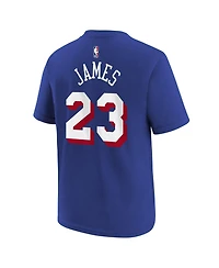 Nike Big Boys and Girls LeBron James Royal Philadelphia 76ers Icon Name Number T-Shirt