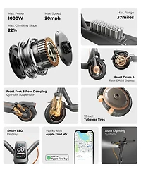 Navee GT3 Pro Electric Scooter w/37.3 miles Max Operating Range & 20 mph Max Speed