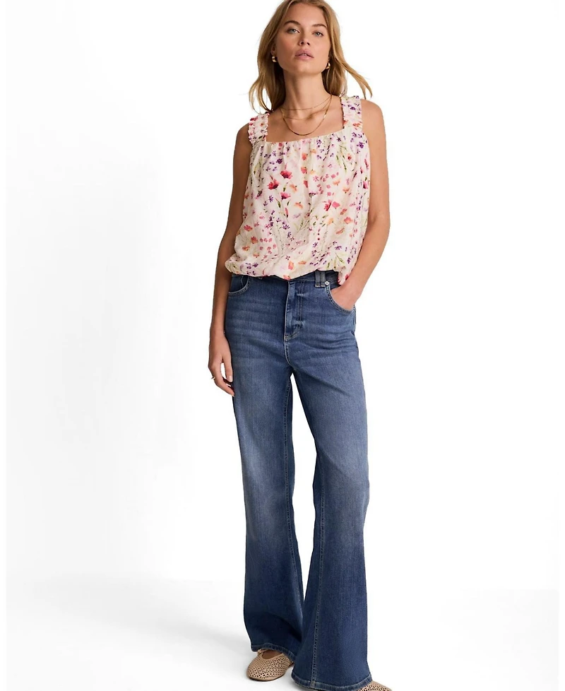 Mint Velvet Women's Sleeveless Square Neck Floral-Print Top
