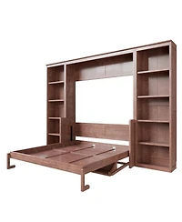 Streamdale Furniture Queen Size Murphy Bed with Desk Bookshelf