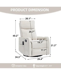 Streamdale Furniture Fabric Rocker Swivel Manual Massage Recliner Chair