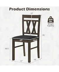 Sugift Modern Linen Style Upholstered Kitchen Chairs Set of 2 with X-Shaped Backrest Accents