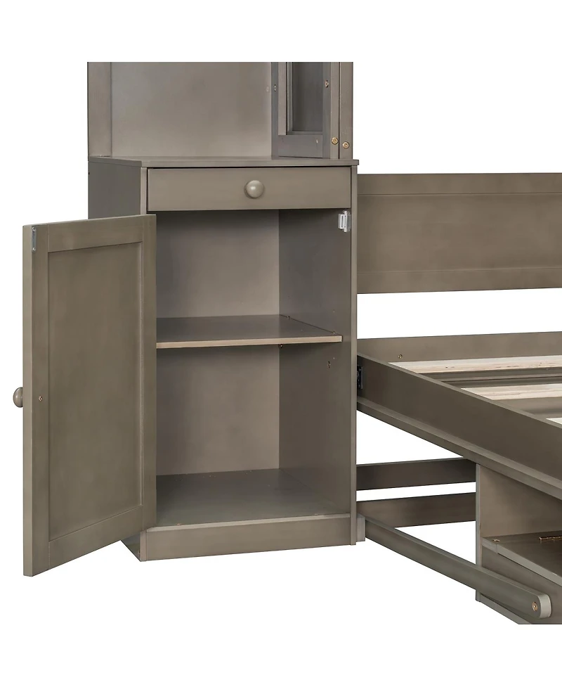 Streamdale Furniture Queen Murphy Bed with Desk and Storage Shelves