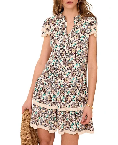 Mint Velvet Women's Soft Petal Ruffle Floral-Print Mini Dress