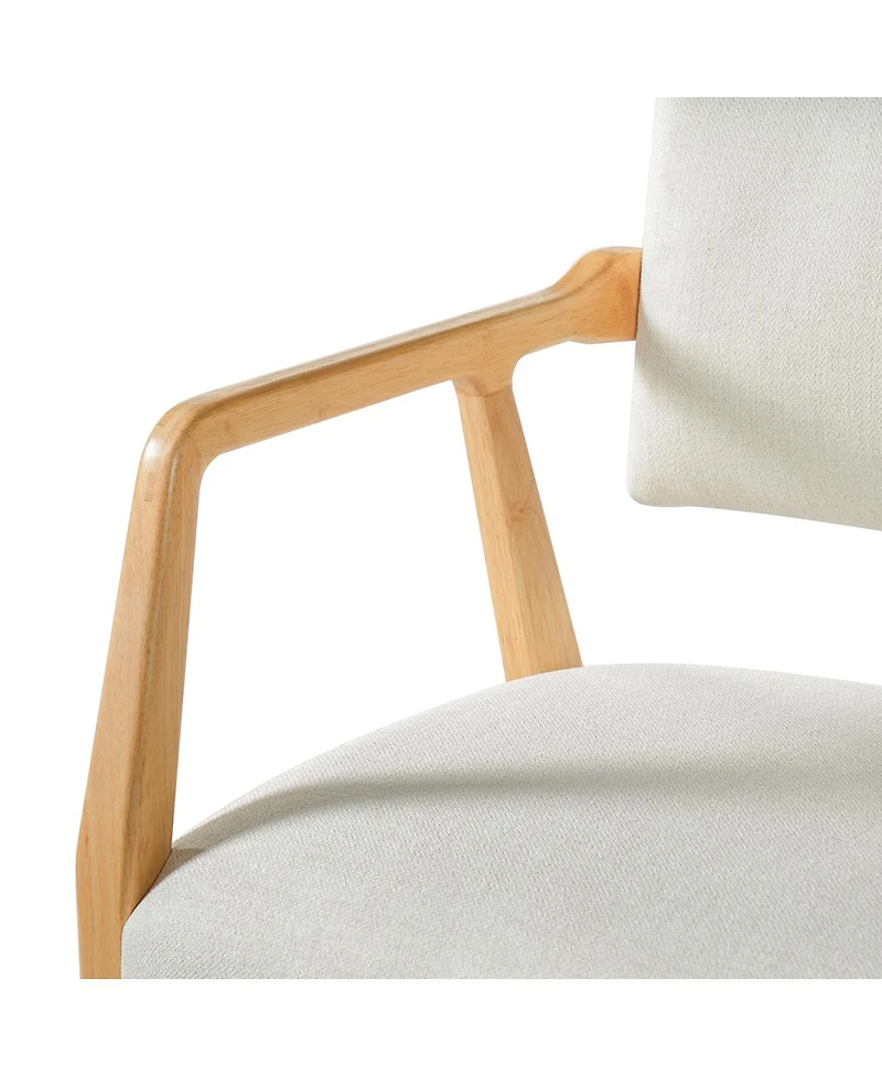 Streamdale Furniture Mid-Century Rubber Wood Dining Armchairs Set of 2