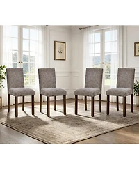 Streamdale Furniture Wooden Dining Chairs Set of 4, Walnut with Padded Seats