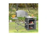 Boyel Living Foldable Outdoor Bbq Portable Grilling Table With Windscreen Bag