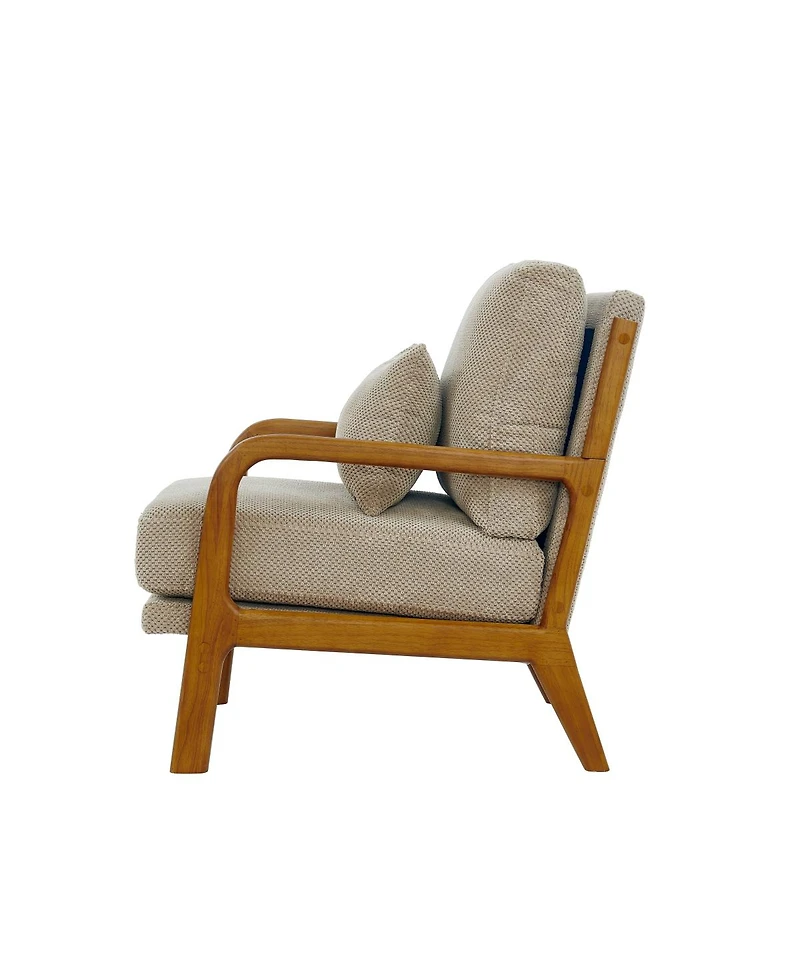 Streamdale Furniture Modern Solid Wood Accent Chair with Nubby Upholstery