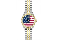 Invicta Specialty 50421 Men's 43mm Quartz Watch - Red, White and Blue Dial, Two-Tone Gold and Steel Bracelet