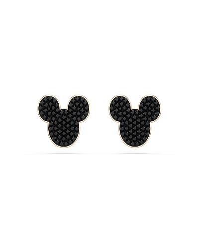 Swarovski Rose Gold-Tone Plated Black Crystals Earrings